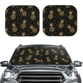 thumbnail image 2 of Balery 2 Piece Gold Glitter Pineapples Car Windshield Sun Shade|Foldable Front Windshield Shade for Car Front Window for Most Sedans SUV Truck-Medium, 2 of 7