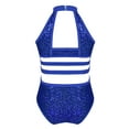 thumbnail image 2 of Sholeno Girls Sleeveless Gymnastucs Leotard Halter Sequins Ballet Dance One Piece Tank Tops Bodysuit Blue 14, 2 of 7
