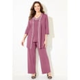thumbnail image 2 of Catherines Women's Plus Size Petite Beaded 3-Piece Cardigan Pant Suit, 2 of 2