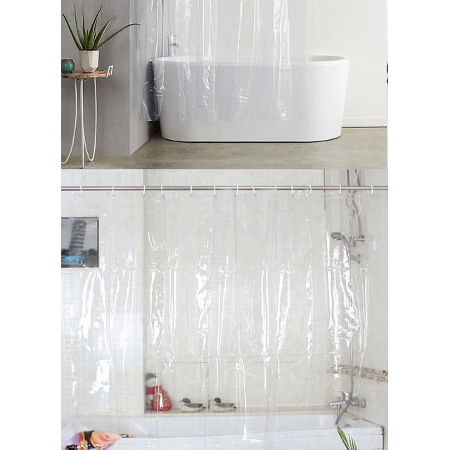 Cqxid Rideau de Douche à Moins de 15 $ 180 cm*180 cm Rideau de Douche Transparent Rideau de Douche Uni Rideau Épais Hôtel Rideau de Douche Uni.