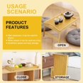 thumbnail image 4 of Bamboo Bed Tray Table with Folding Legs Foldable Serving Tray Portable Laptop Tray Snack Tray Breakfast Tray Bed Table Drawing Table Breakfast Trays for Bed (Set of 2), 4 of 7