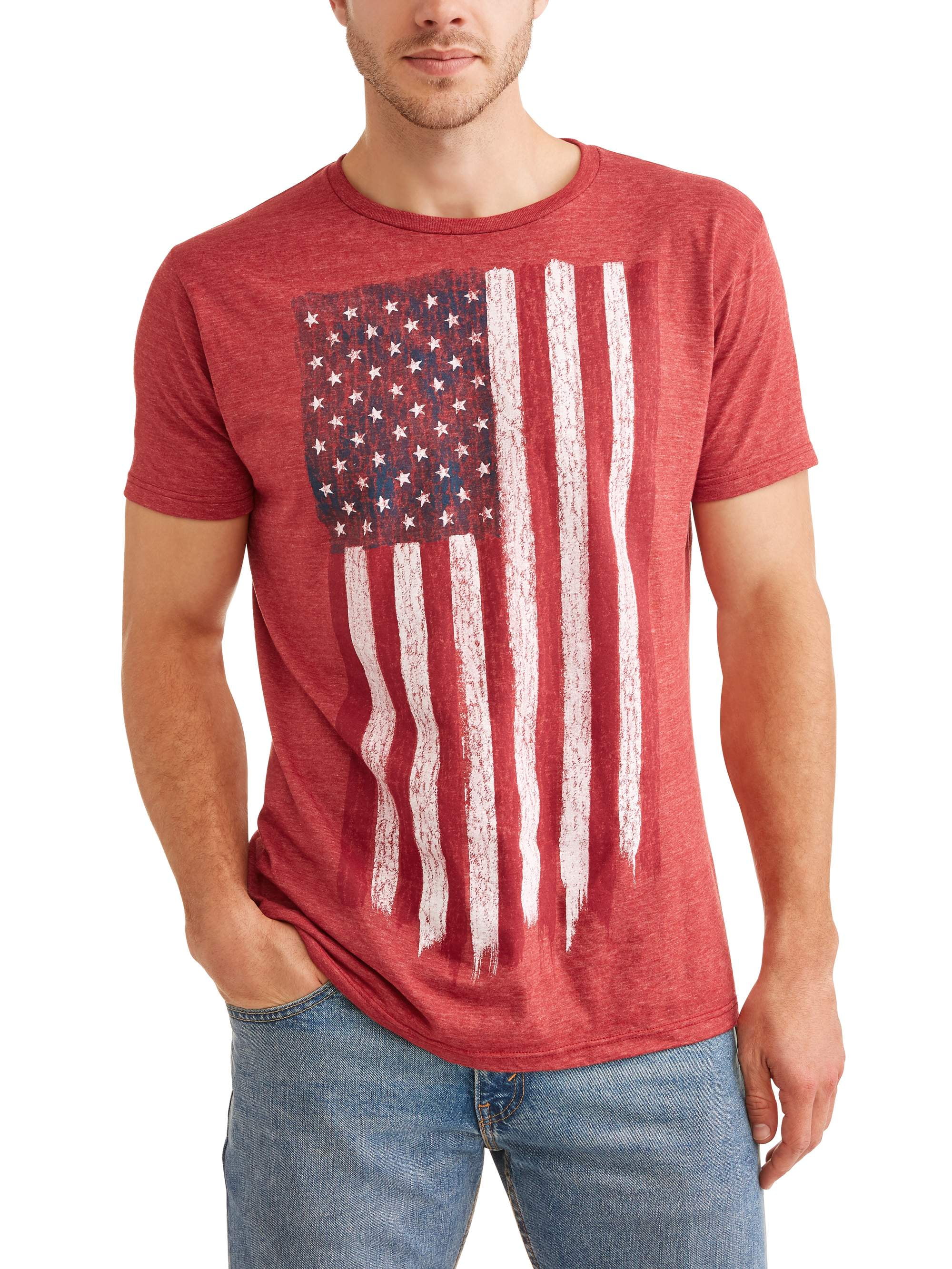 Americana - Men's Brushed Flag Graphic Tee - Walmart.com - Walmart.com