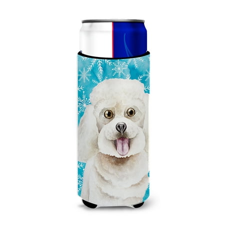 Bichon Frise Winter Michelob Ultra Hugger for slim cans