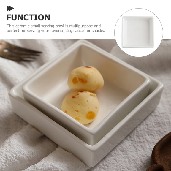 White Ceramic Appetizer Serving Platter Dish Set for Snacks and
