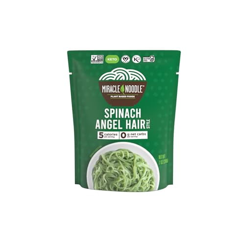 Miracle Noodle - Spinach Angel Hair Noodle - 7 Oz, Case of 6