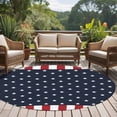 thumbnail image 4 of Round Rug 6Ft, Independence Day Patriotic Stars on Blue Soft Non-Slip Washable Felt Carpet Pad, Red White Stripes Border Area Rugs for Living Room Bedroom Kids Room, 4 of 9