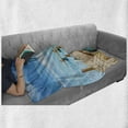 thumbnail image 6 of Pier Soft Flannel Fleece Throw Blanket, Tropical Seascpae with Wooden Jetty and Fascinating Ocean Sky Photo, Cozy Plush for Indoor and Outdoor Use, 70" x 90", Pale Sky Blue Sand Brown, by Ambesonne, 6 of 6
