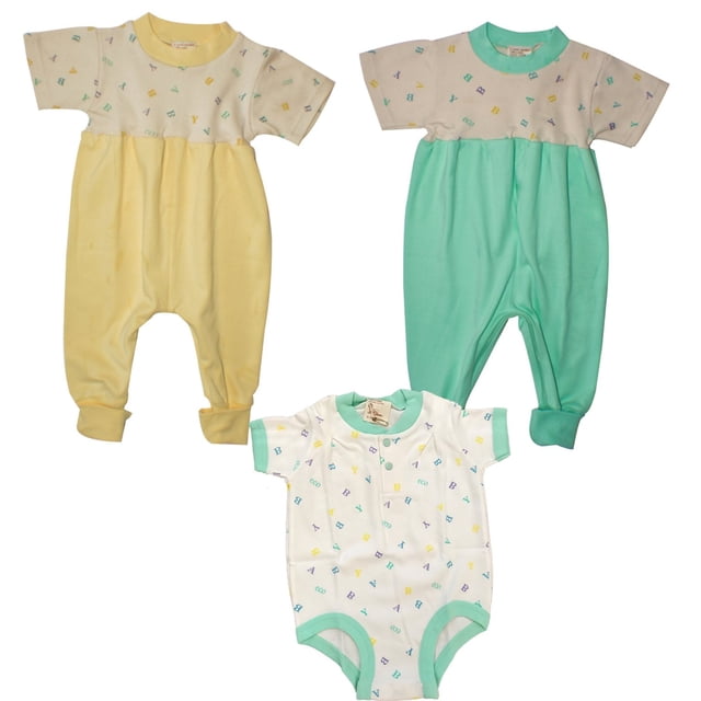 Monos de algodón orgánico con entrepierna que se cambian fácilmente - Mono con cremallera 1 verde menta y 1 amarillo, mono ecológico 12-18 m Healthy Body Head To Toe ZIPSMINTYELL800ECO18M
