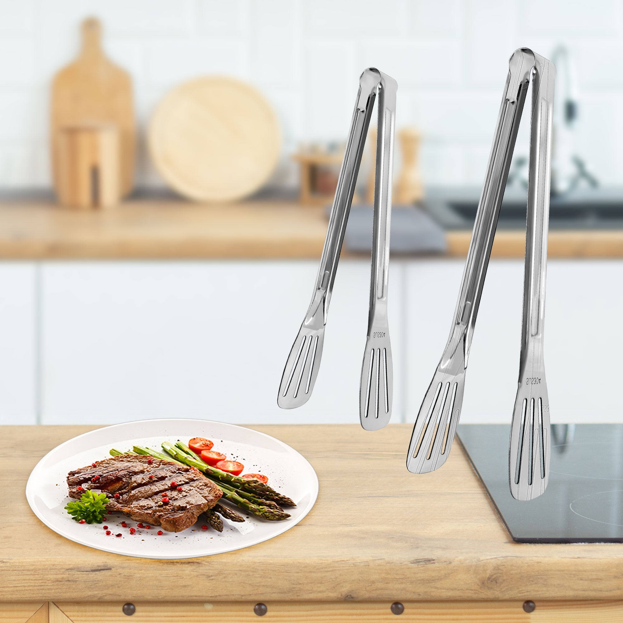  Kitchen  Tong Set  for Cooking Stainless  Steel  Tongs Toaster 