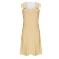 thumbnail image 4 of Women Sleeveless Tank Dress Solid Casual Mini Dress Summer Beach Dress Sundress Beige L, 4 of 5