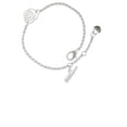 thumbnail image 2 of Delight Jewelry Silvertone 3-D Lipstick Silver-tone Rose Link Chain Bracelet, 6.25"+1.75" Extender, 2 of 4