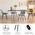 thumbnail image 5 of YOUNIKE Dining Chairs, Set of 2, Faux Leather Dining Chairs, Mid-Century Modern Upholstered Seat, No Armrests, No Wheels, Suitable for Family Living Rooms, Cafeterias, Gray, 5 of 7