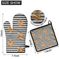 thumbnail image 6 of Paw Print Sonstripes Kitchen Oven Mitt and Pot Holder Sets 2 Pcs for Baking, Cooking and Grilling, Heat Resistant Up To 392 °F, 6 of 7