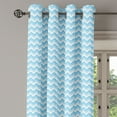 thumbnail image 3 of Ambesonne Antique Grommet Curtain, Sealife Aqua Zig Zag, 50" x 63", Pale Blue Pale Blue, 3 of 6