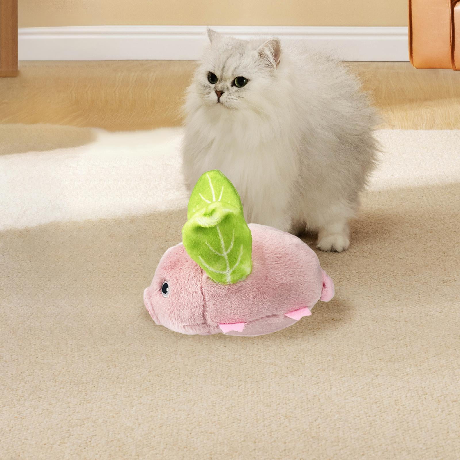 Interactive Cat Toy Plush Toy Kitten Toy Automatic Simulated Pig for Indoor Cats Entertainment and Enrichment