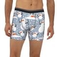 thumbnail image 2 of Picia Happy Snowmen Snowfall Pattern Men's Athletic Long Leg Briefs , Performance Stretch Underwear，Moisture-Wicking, 2 of 7