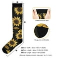 thumbnail image 3 of FORMRS Womens Knee High Socks Casual Long Thick Travel Daily Wear, 1 Pair, Black Sunflower Pattern, 3 of 6