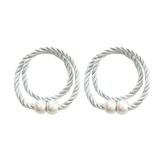 Magnetic Curtain Tape (2Pcs) A,Strong Magnetic Curtain Tiebacks Modern Simple Style Drape Tie Backs Convenient Decorative Weave Rope Curtain Holdbacks for Thin Or Thick Home & Study Window Draperies