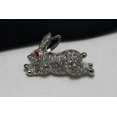 thumbnail image 3 of Easter Weiss Bunny Rabbit Rhinestone Brooch Pin, Crystal Easter Bunny, Rabbit Pin, 3 of 4