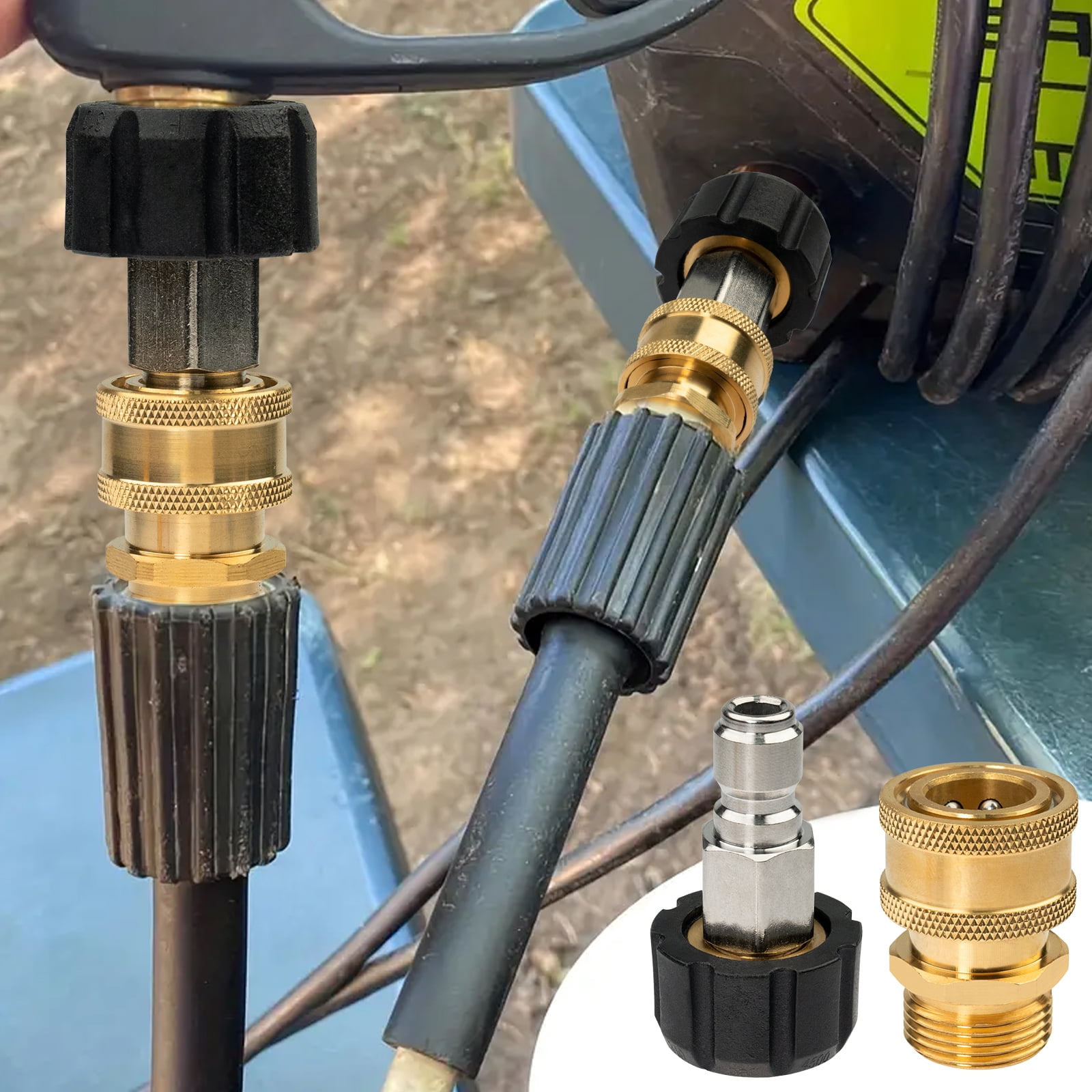 8Pcs Pressure Washer Adapter Set,Quick Disconnect Kits,0.55-inch Quickly Connect Swivel to 3/8'' Connect Fittings,3/4" to Quick Release