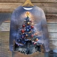 thumbnail image 2 of Christmas Sweatshirts for Women Funny Christmas Tree Print Sweater Tops Long Sleeve Crew Neck Blouses Lounge Warm Thermal Pullover Sweater Blouses Cute Christmas Bell Top Christmas Gifts, 2 of 4