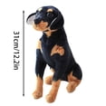 thumbnail image 3 of Realistic Rottweiler Puppy Stuffed Animal - 31cm/12.2in Lifelike Sitting Plush Dog Toy, Huggable Comfort Doll for Kids, Soft and Safe (Black & Brown), 3 of 7