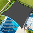 thumbnail image 3 of Jane Stone 8'X12' Rectangle Curved Edge Sun Sail,185 GSM HDPE 95% UV Block Breathable Canopy for Patio Garden Backyard,Dark Grey, 3 of 7