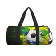 thumbnail image 2 of Soccer Small Round Sport Duffel Bag, 17" Shoulder Airport Travel Bag, Men Women Weekender Overnight Sleepover Carry-On Personalized Tote Pouch, 2 of 8