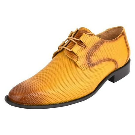 LIBERTYZENO Men s Classic Formal Oxford Shoes Lace up Leather Dress Shoes  Honey