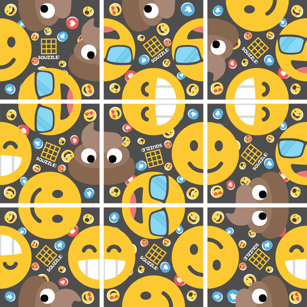Squzzle Puzzle – Emoji Match Grid Challenge | 9-Piece Screen-Free Brain Teaser for Focus & Visual Skills | Fun Travel Puzzle Game & Classroom Activity for Kids & Adults