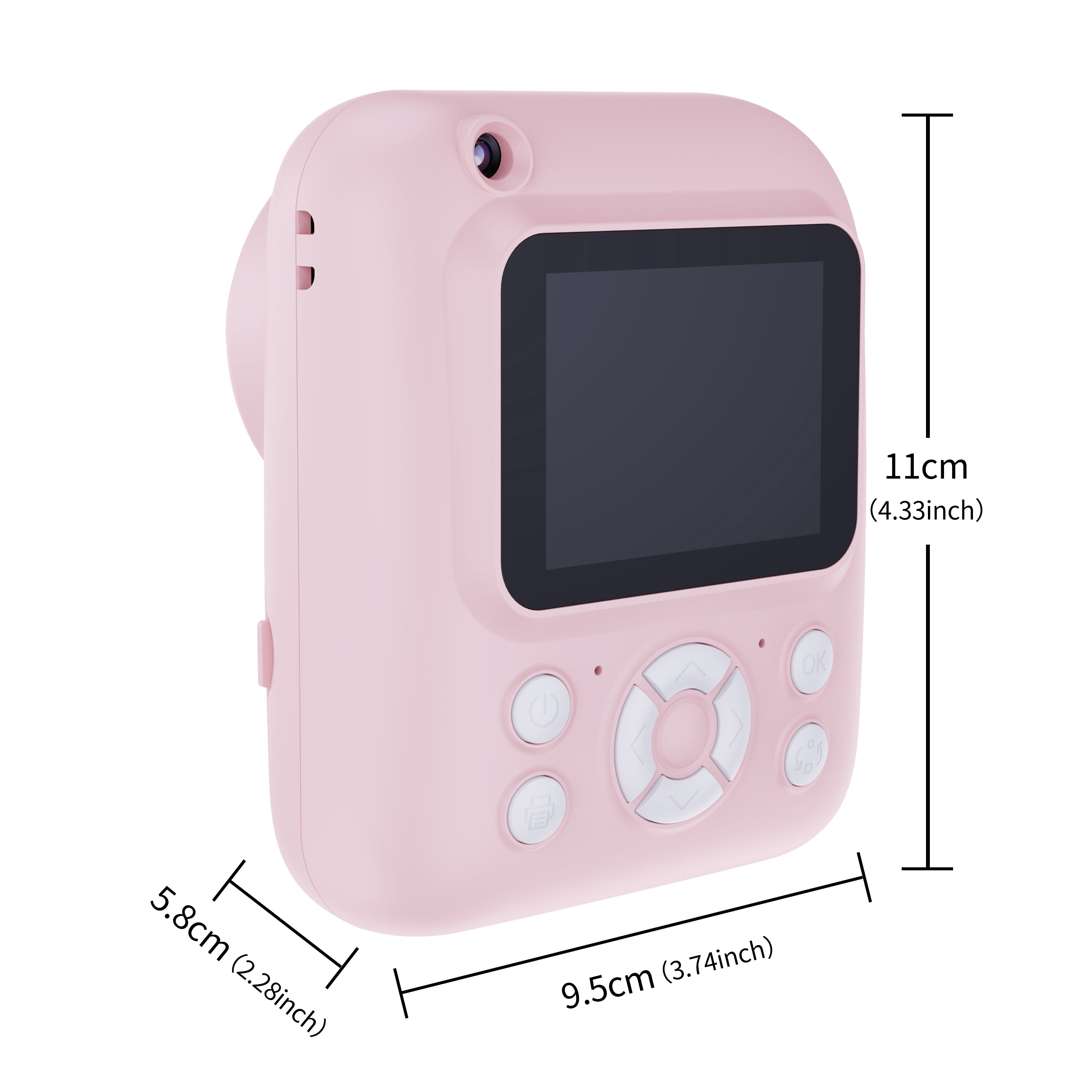 Instant Print Digital Camera with 2.4" Screen - 48MP FHD Photo Printer, Flash, MP4, Puzzle Game, Includes 32GB TF Card & Reader, Mini Portable Camera for Kids Gift