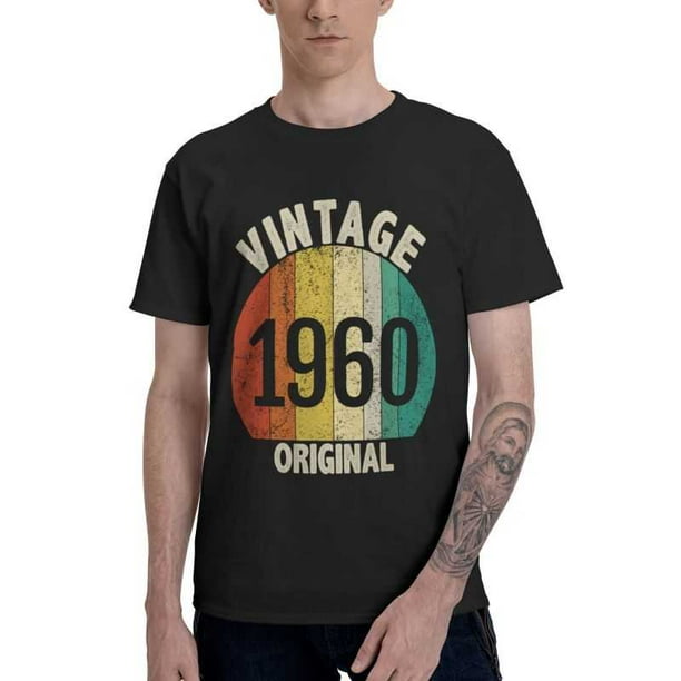 Camiseta vintage de 1960 para hombre, de algodón, estampada, de manga corta, ideal como regalo de 61 cumpleaños.