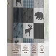 thumbnail image 6 of Abstract Vintage Plaid Sheer Curtains 96 Inches Long 2 Panels Black Elk Bear Forest Farm Light Filtering Semi Sheer Window Curtains Drapes for Bedroom Living Room 52"x96", 6 of 7