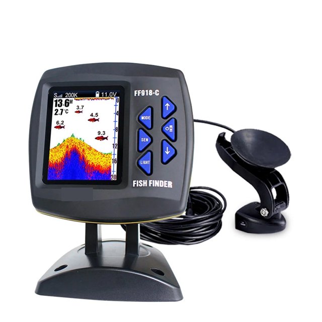 Color Screen Wired Fish Finder Dual Frequency Water Depth Fish Detector Monitor Echo Sounder ,Easy to Use