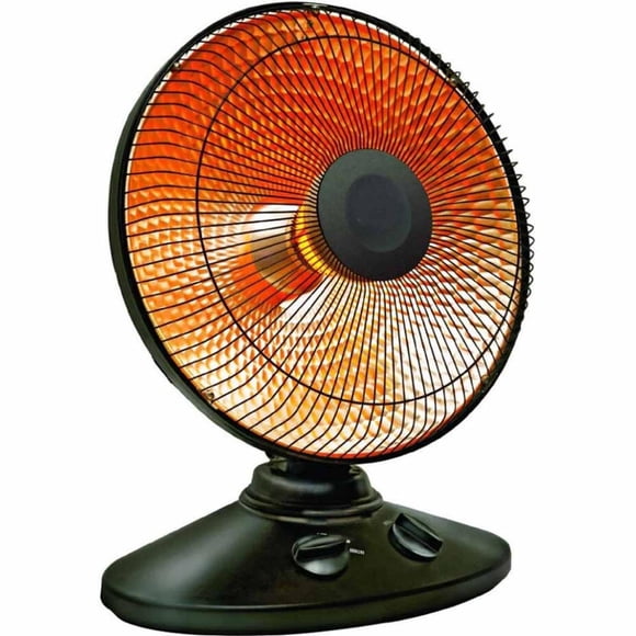 EZ-HEAT MT-BFGD-8C - Calentador de espacio parabólico para interior de 1000 vatios con oscilación ancha de 70 grados y ajustes de calor duales, inclinación ajustable, interruptor de punta y sensor de