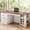 White+Brown, variant on 55.1" Farmhouse Executive Desk with 3 Drawers and Storage Shelves, Corner Computer Desk for Home Office