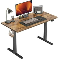CubiCubi 40 x 24 Inches Electric Standing Desk, Height Adjustable Sit to Stand Desk, Home Office Table with Splice Board, Rustic Brown