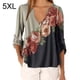 thumbnail image 1 of Blusa Camisa con cuello en V y estampado floral Blusa suelta de manga larga Top de mujer, Gris, 5XL Advancent AP002021-16, 1 of 5