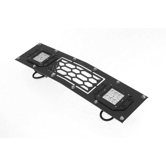 2015-2019 Chevy Silverado 2500 Hd /2015-2019 Chevy Silverado 3500 Hd Stainless Steel Black Powder Coated Finish Laser Cut Mesh With 2 X 3" Led Sheet Grille