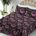 thumbnail image 3 of Ambesonne Dark Jungle Fitted & Flat Sheet with Sham 3 Pcs Set, Botany Flowers Leaves, Twin, Pale Fuchsia Dark Fuchsia, 3 of 5