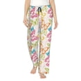 thumbnail image 1 of Fotbe Retro Colorful Butterfly Pantalones de Pijama para Mujer, Pantalones de Dormir, Pantalones Pj con Cordón y Bolsillos-Large, 1 of 6