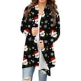 thumbnail image 2 of Black Cardigans for Women's Casual Long Sleeve Open Front Cardigan Printed Casual Blouse, 2 of 6