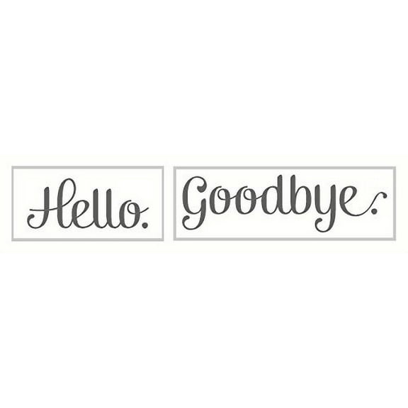 Hello Goodbye Quote Wall Decals Art for Entryway, 23 x 4.5-Inch, Storm