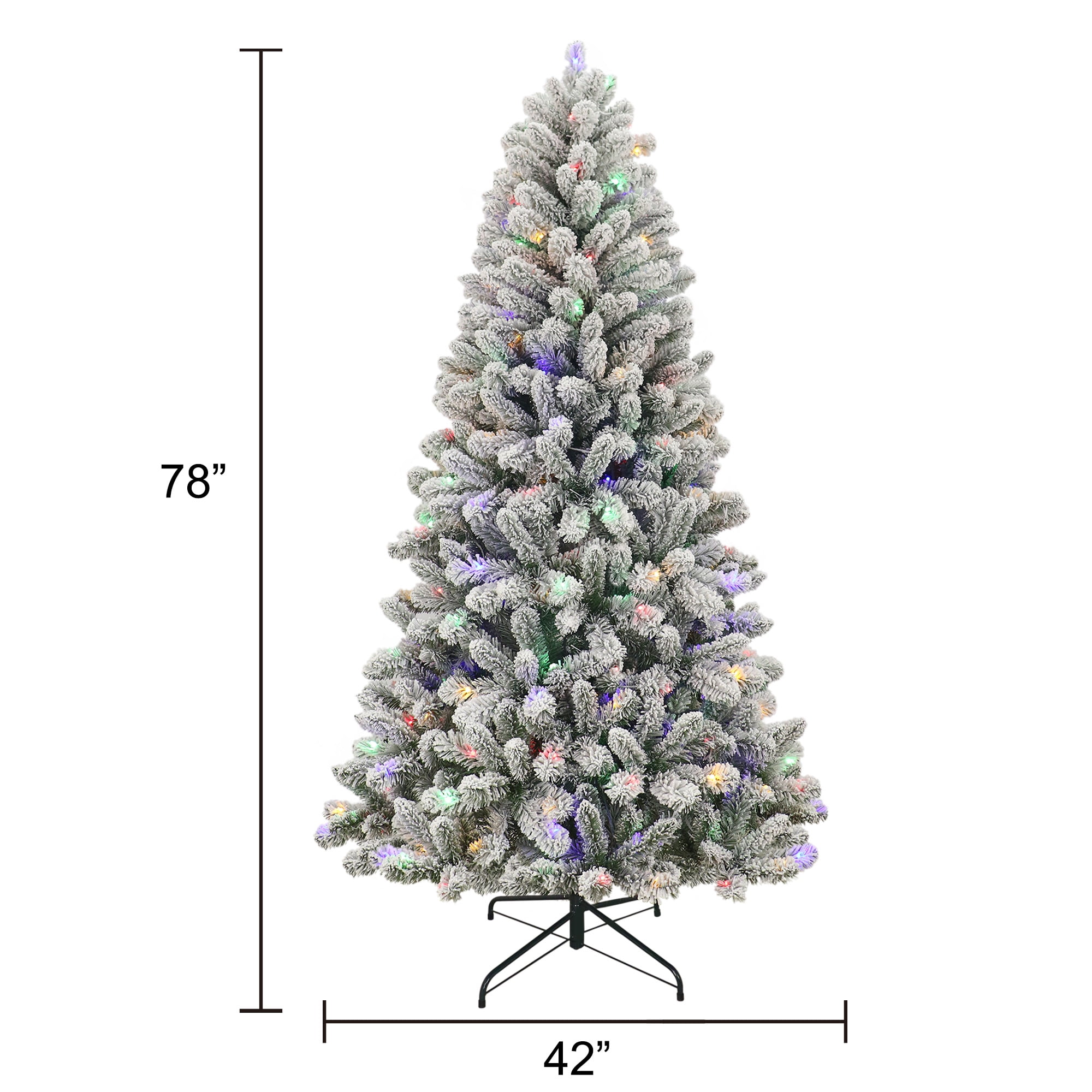 Holiday Time - Brandclub - 6.5' Pre-Lit Green Flocked Frisco Pine