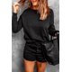 thumbnail image 2 of ABPHQTO Conjunto de dos piezas de top y pantalón corto de punto acanalado negro para mujer, 2 of 5