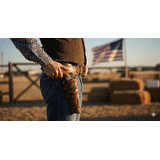 TJAYZ Western Drop Loop Leather Gun Belt and Holster, Right Hand, 22 Caliber, HARVEST 50"