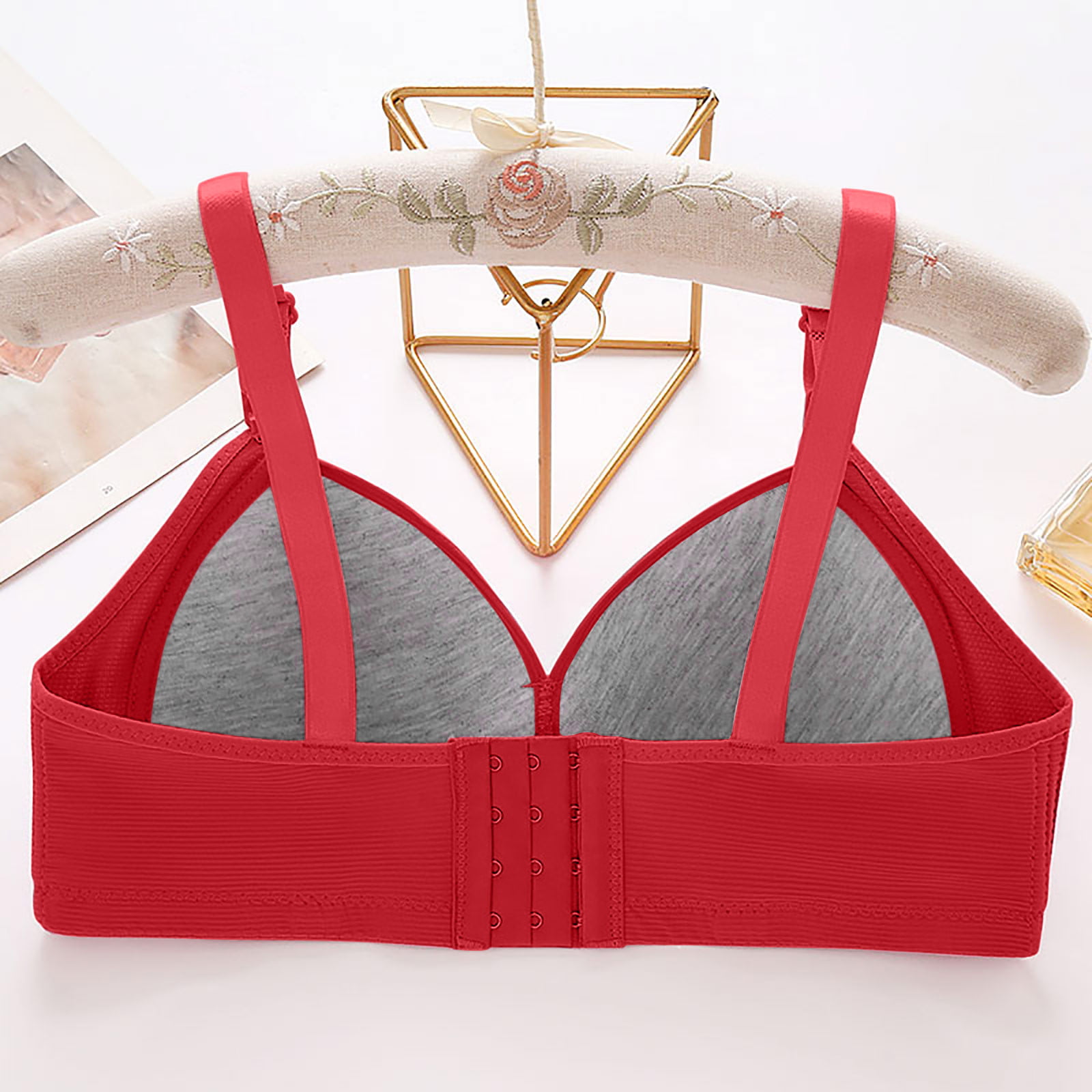 Bigersell Tank Tops Bra Woman Sports Bra without Underwires Everyday Bras  Vest Lingerie Underwear Short Size Sports Bra for Female Girls, Style  13085, Red 40B 