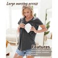 thumbnail image 4 of Maternity Clothes for Women Short Sleeve Nursing Tops Ruched Nursing Shirts, 4 of 5