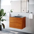 thumbnail image 2 of Wall Mount Sink Vanity Cabinet, Cherry Black, Melamine Wood , Hotel Bedroom Bathroom, Modern Contemporary HB34106, 2 of 9