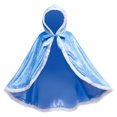 thumbnail image 3 of Capa azul de princesa Elsa de Frozen para niñas, capa con capucha de terciopelo, Cosplay de Halloween, vestido, ropa de otoño e invierno, 3 of 4